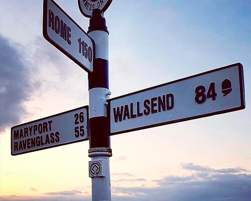 bowness on solway signpost